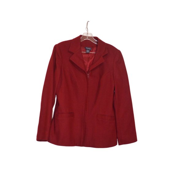 Hillard & Hanson TM 100% Wool Dark Red Lining Pockets Women's Jacket 8 - Picture 5 of 8